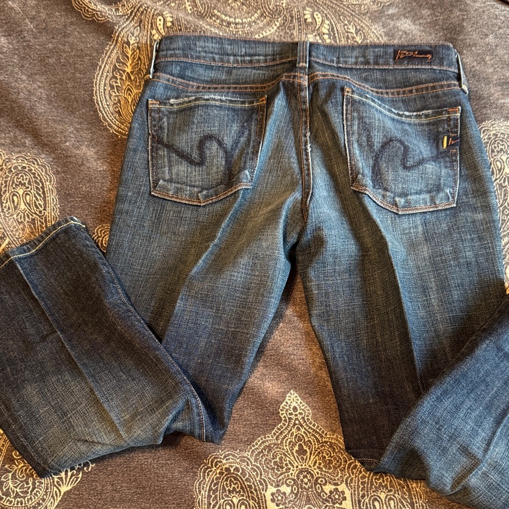 Citizens Of Humanity Dark Blue Cropped Jeans